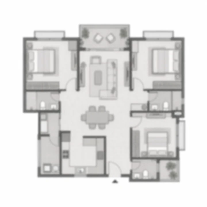 Urbanrise Gattahalli 3 BHK indicative floor plan, 1,300 to 1,615 sq ft on the client brief's tentative band Urbanrise Gattahalli 3 BHK indicative floor plan, 1,300 to 1,615 sq ft on the client brief's tentative band